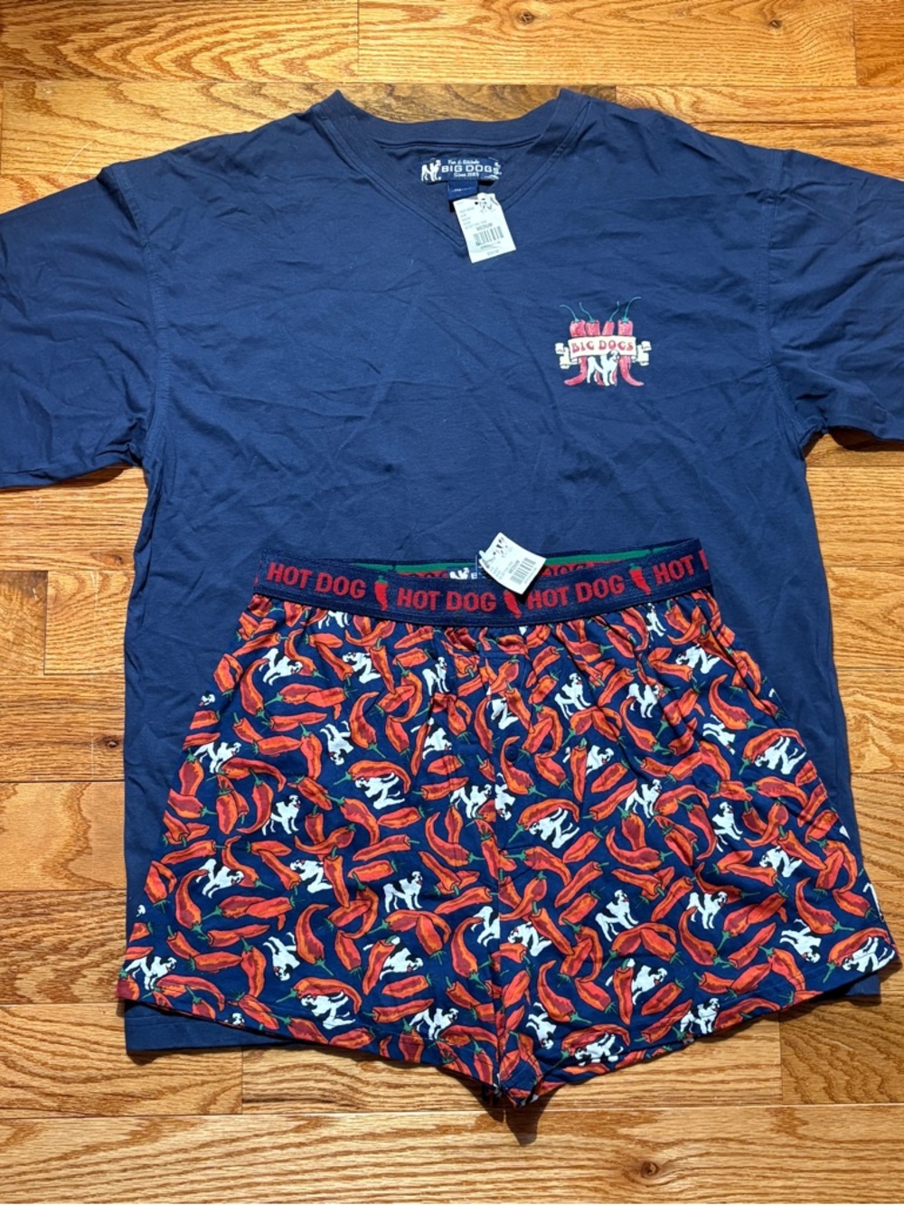 Vintage Big Dogs Hot Dog Pajama Set NWT – Graphic Tee & Boxers